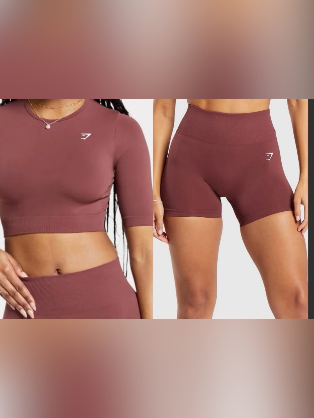 GYMSHARK Seamless Top and High Waist Shorts Matching Workout Set